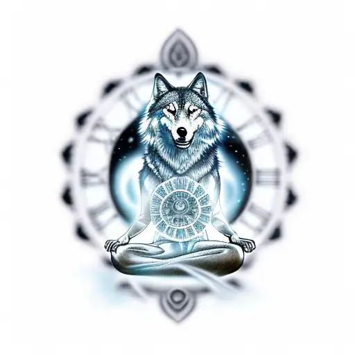 Dmt Wolf Meditating In Lost Time And Space