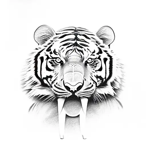 Half Elephant Half Tiger Face