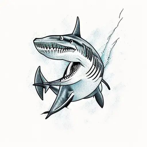 Angry Shark In Water