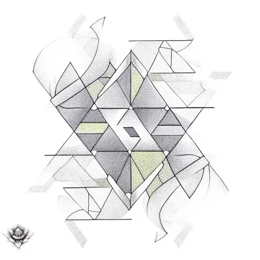 Geometric Plant Tattoo With Triangles