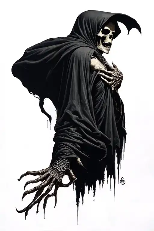 Hooded Grim Reaper Side Profile