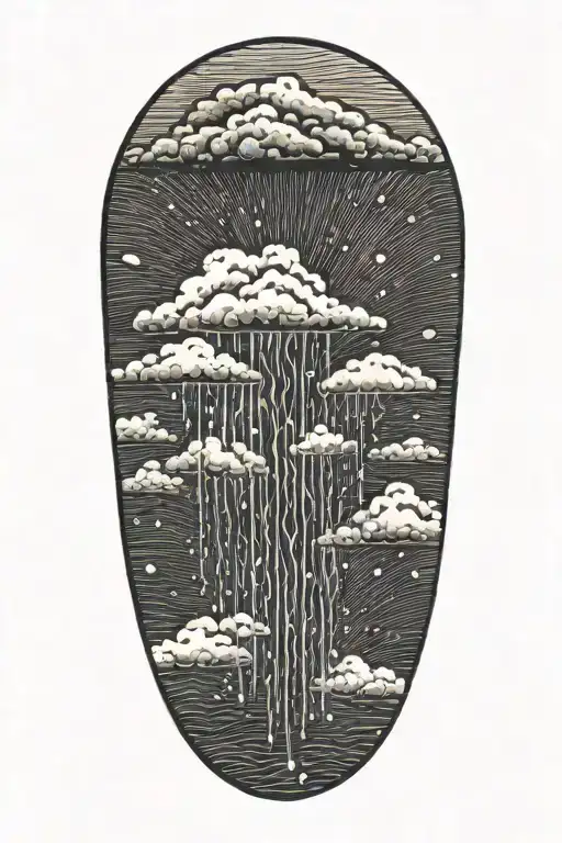 Rain With Cloud Tattoo Left Side Is Half Circle