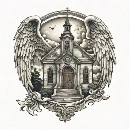 Church With Angel Wings