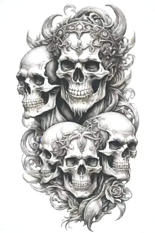 Skull And Hades Greek God