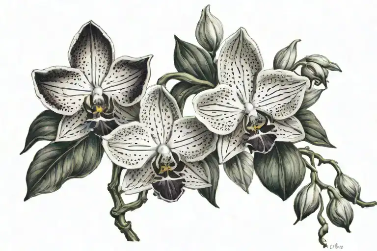 Henrietta Japhet Orchid And Stems Entwined To Flatter Color Bone Area On Female