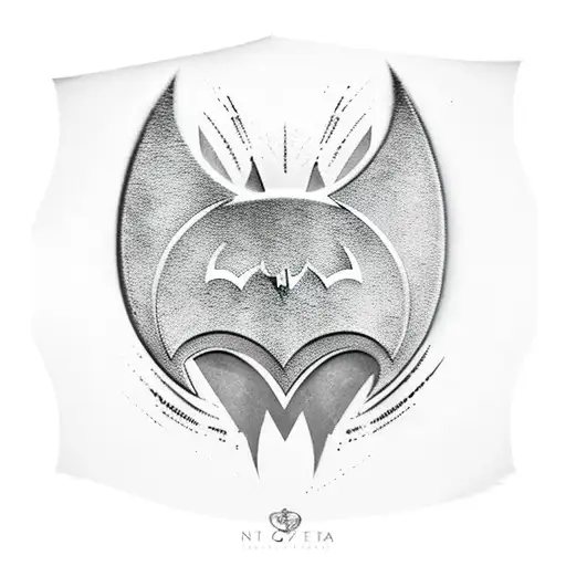 Batman Logo With Two Cat Paw Prints