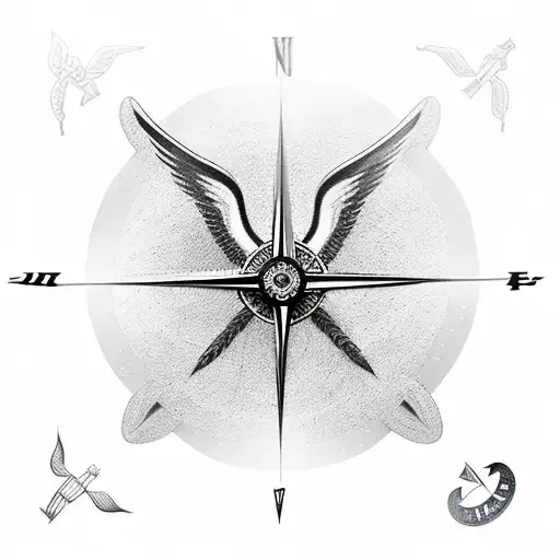 Valkyrie With A Nordic Compass And Raven