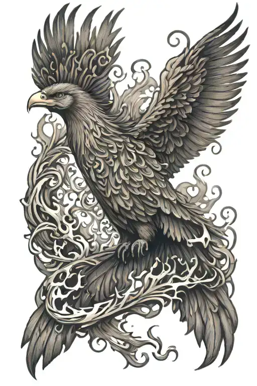 Phoenix Rising From Flames