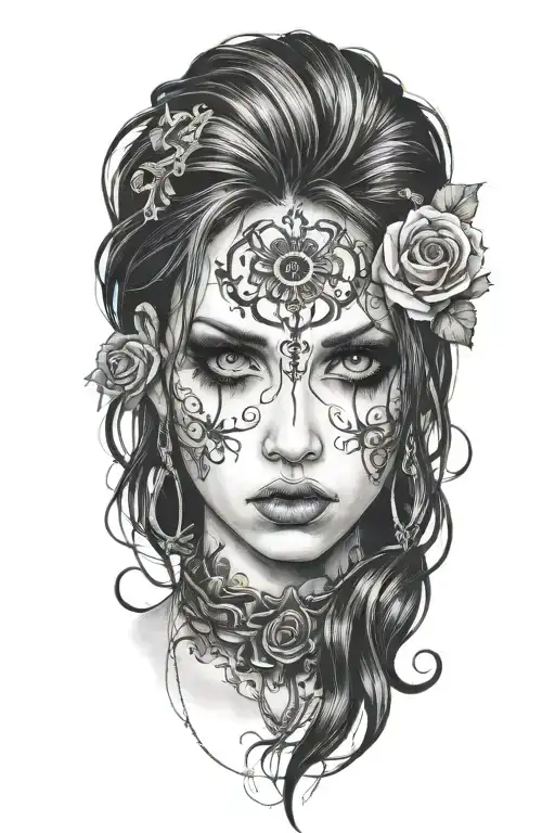 Goth Emo Semi Nude Girl