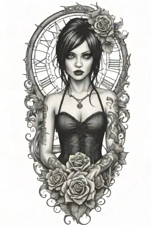 Goth Emo Semi Nude Girl