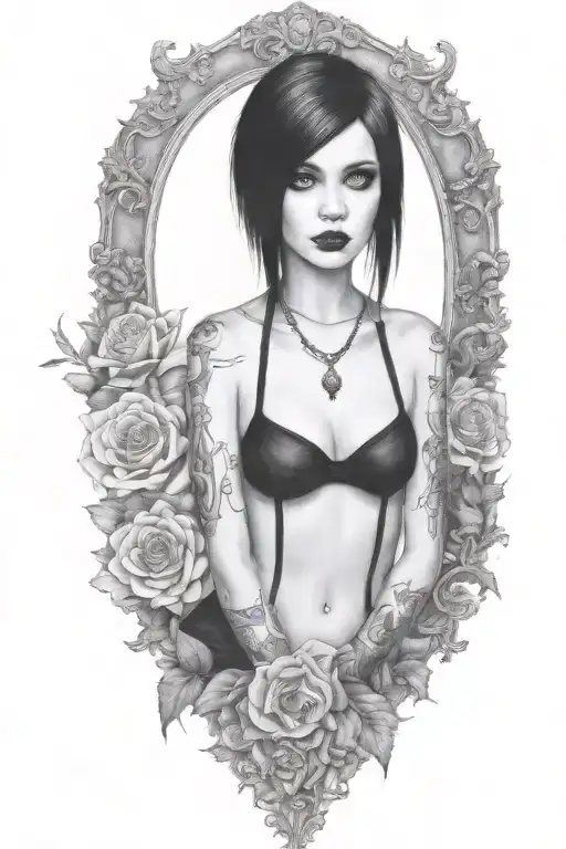 Goth Emo Semi Nude Girl