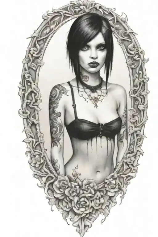 Goth Emo Semi Nude Girl