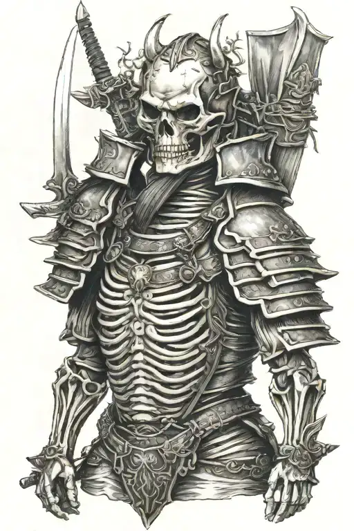 Skeleton Wearing Samurai Armor
