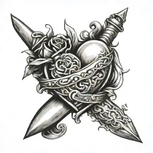 Dagger Wwith Heart And Cemi Colon