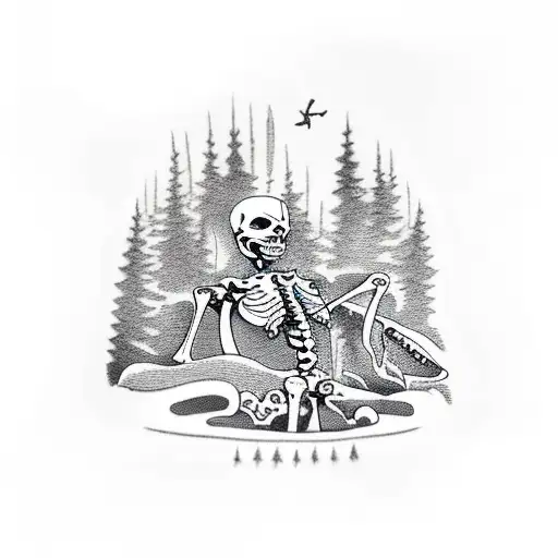 Add A Skeleton Sitting Around Fire