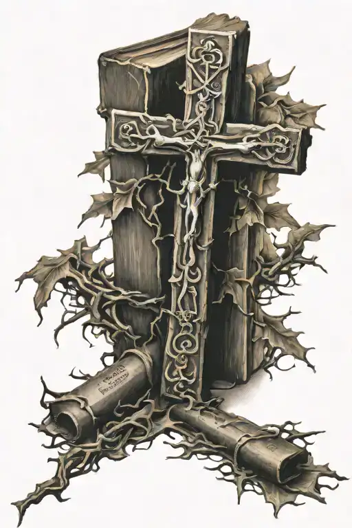 Three Crosses With Bible Verse