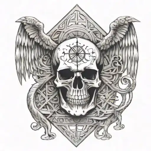 Hieroglyphic Symbols Representing Death Tarot Card