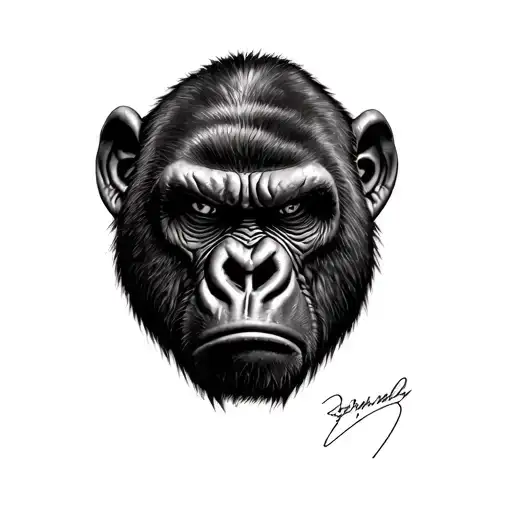 Gorilla Face Angry With Filler