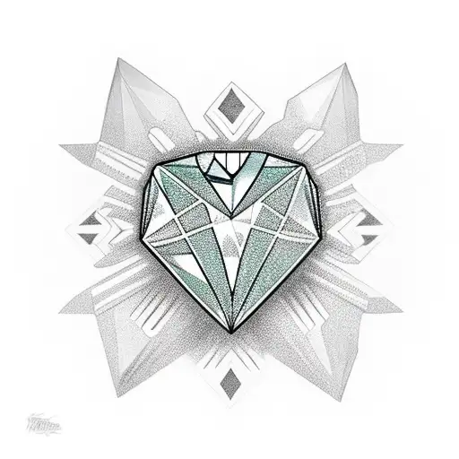A Diamond Made Of Jade With A Heart Form