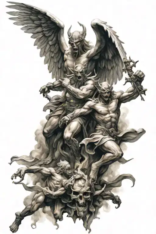 Angel And Demons God And Devil Battle Scene