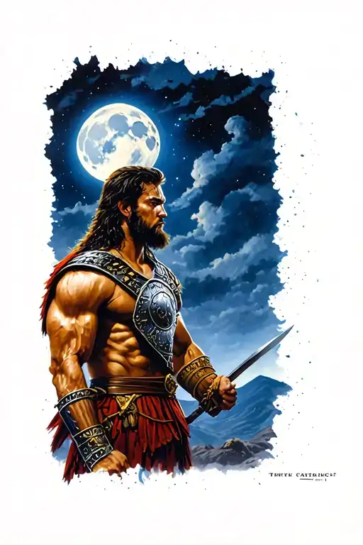 Style Gladiator Movie Leon Looking At The Sky At Night Looking At The Moon