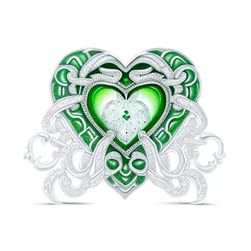 A Heart Shaped Green Diamond Made Of Jade