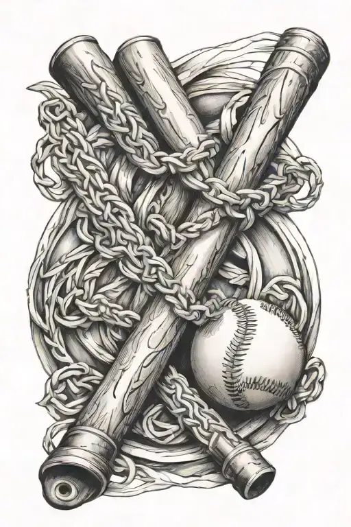 Baseball Bat Intertwined