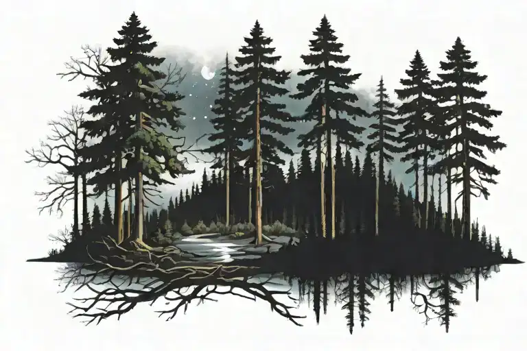Forest And Night Sky