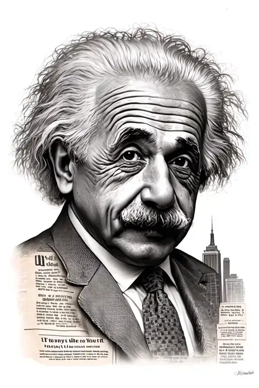 Einstein In A Newspaper With Newyork City Background