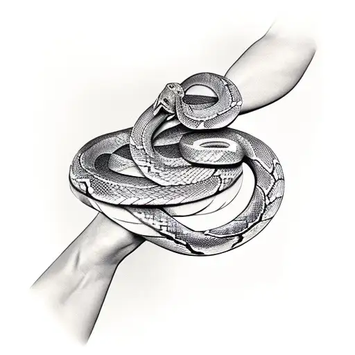Snake Wraped Around Arm