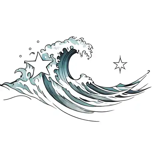 Ocean Waves With Star