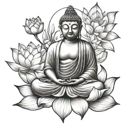 Buddha Sitting On Lotus