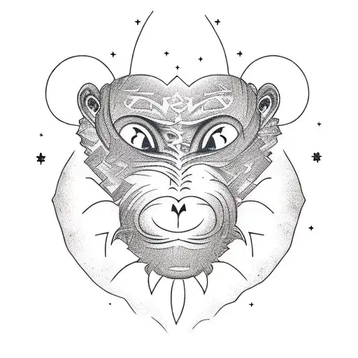 Mountains Nightsky Waterreflection Monkey Armband