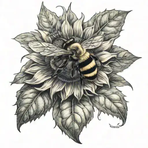 Bee And Sunflower