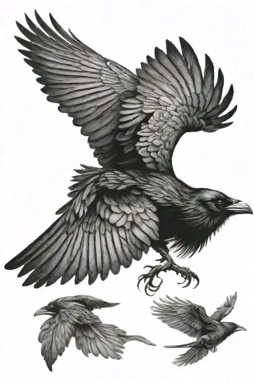Raven Flying