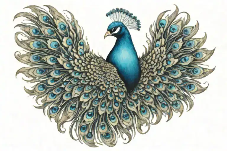 Peacock Pheonix Bird Wings
