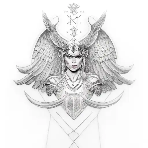 Valkyrie With Runes