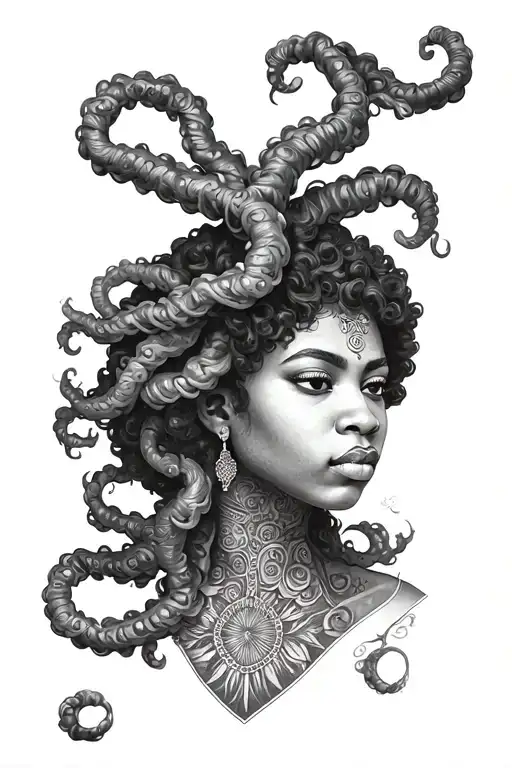 Afro-centric Medusa With Afro