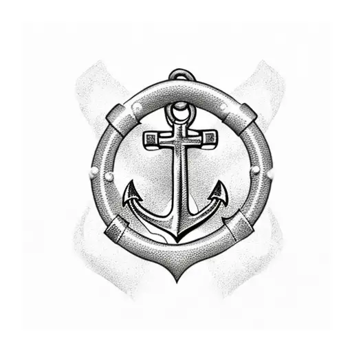 Anchor With Two Dog Tags