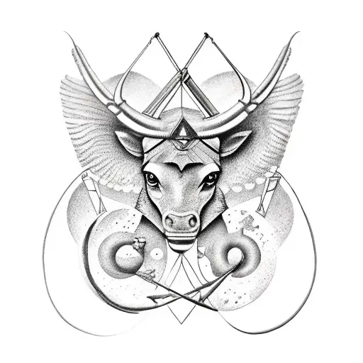 Sagittarius And Universe Compained Tatto