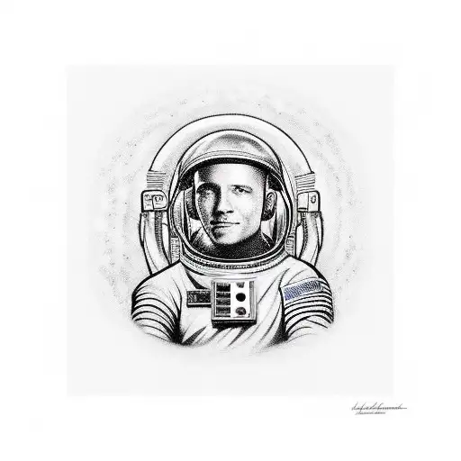 Astronaut Listening To Music With Aliens