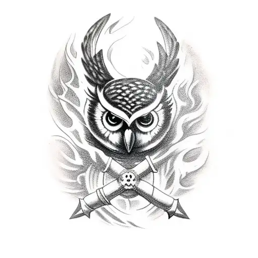 Owl And Anchor And Ash And Fire