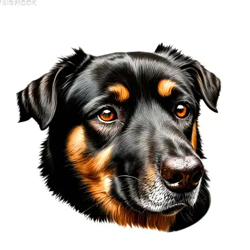 Dog Malamut Face Divded