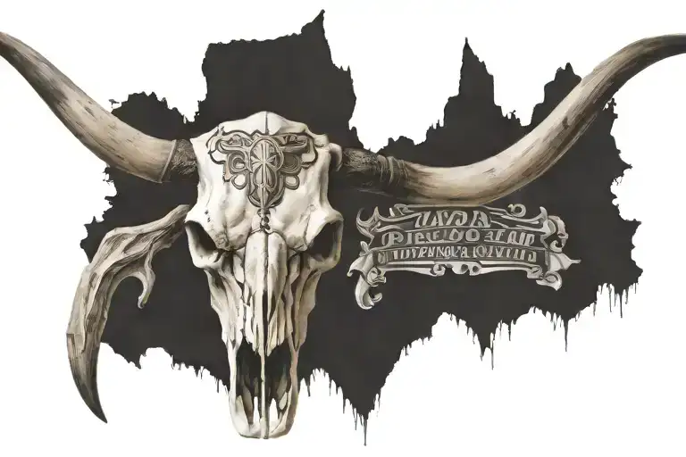 Longhorn Skull Austin Texas Tribute