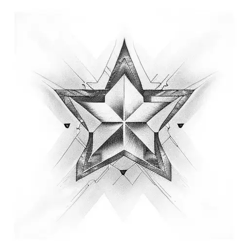 Star With Heartbeat Line Going Through It