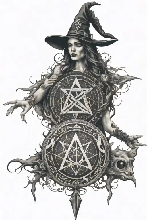 Witch Circle And Runes
