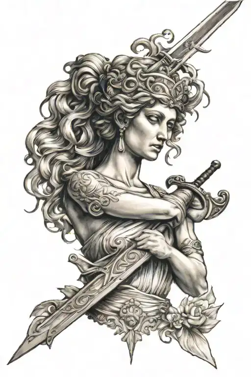 Greek Goddess With Sword