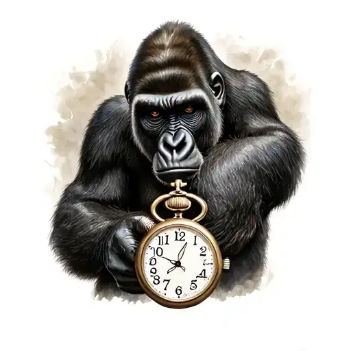 Gorilla With Pocket Watch Realistic