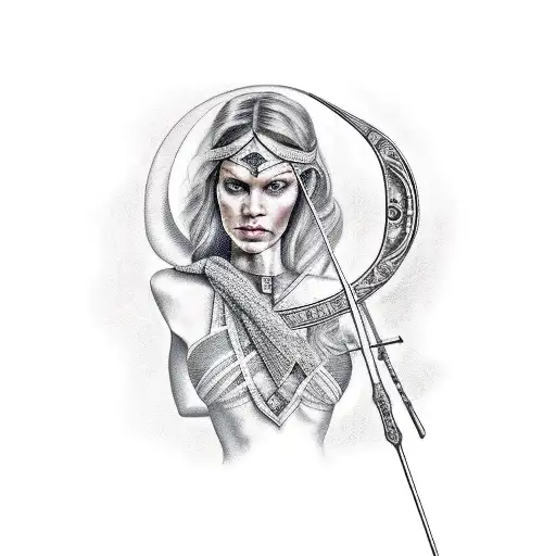 Half Horse Half Woman With Bow And Arrow