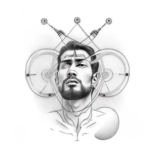 Line Man Pole With Line Man Climbing It